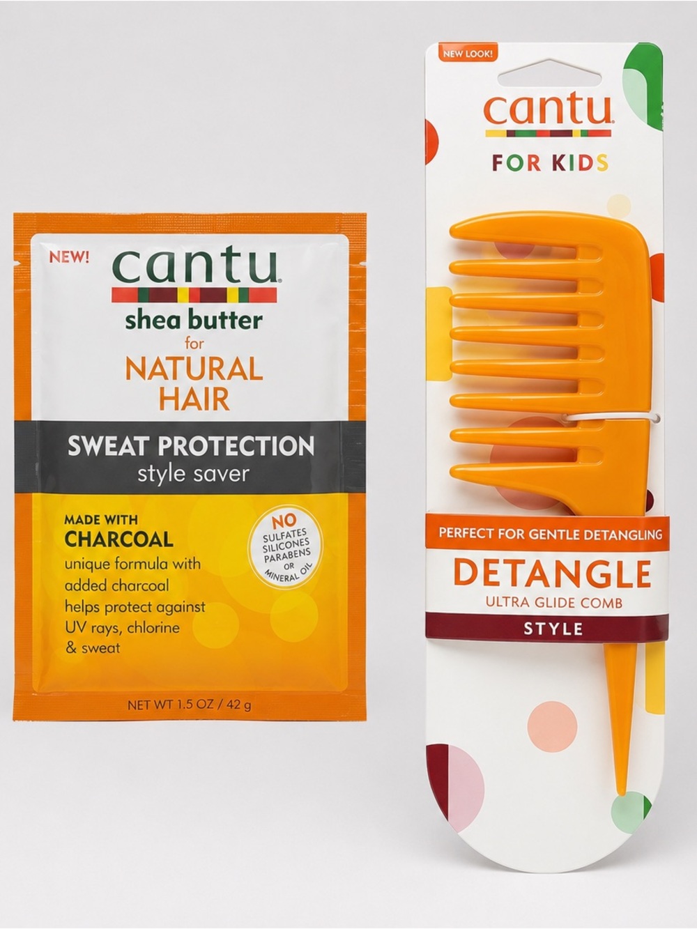 🧡 Cantu Kids Detangle Comb + Sweat Protection Style Saver | NWT